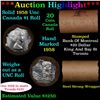***Auction Highlight*** Full Roll of Silver 1958 Canadian Dollar with Queen Elizabeth II, 20 Coins i