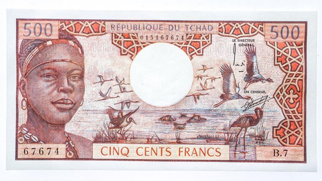 Chad Banknote Banknote, Chad,500 Francs 1974 KM:2a - - Retail - 160 Euro x 1.47 CAD ...