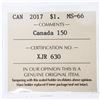 Image 2 : Canada, 2017 $1 Canada 150 MS66 ICCS