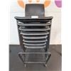 Image 1 : 8 Plastic Stacking Chairs with Cart with Wheels