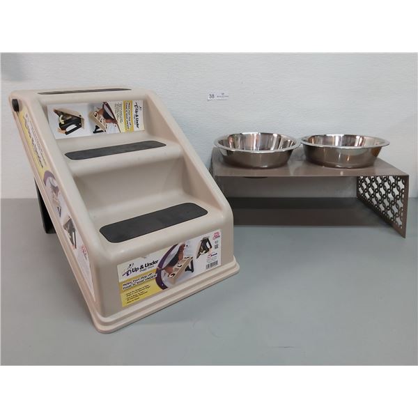 Up & Under Portable Doggy Steps, 2 Bowls & Bowl Holder
