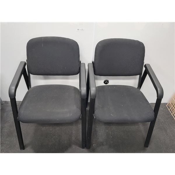 2 Black Fabric Reception Chairs