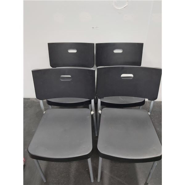4 Stackable Plastic Chairs