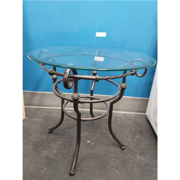Glass Top Coffee Table -  24 Diameter x 21 High