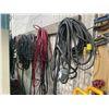 Image 1 : RACK OF ASSORTED ELECTRICAL CABLES & CHAINS