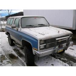 Chevrolet 1983 Diesel 6.2 liter K5 Blazer Minimum bid $2,250 odometer: 99181