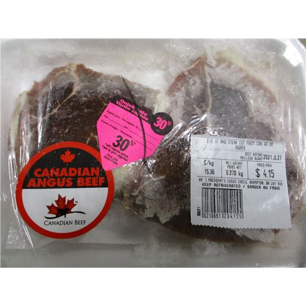 SHELF PULLS (AS IS):  EYE OF ROUND STEAK (APPROX. $4.25)