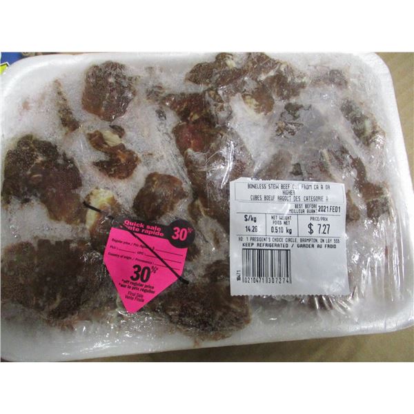 SHELF PULLS (AS IS):  BONELESS STEW CHUNKS (APPROX. $7.27)