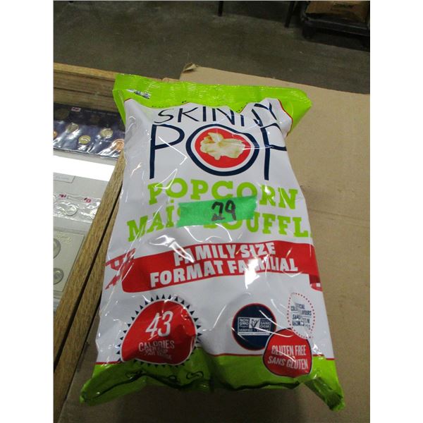 SHELF PULLS (AS IS):  SKINNY POP POPCORN (FAMILY SIZE)