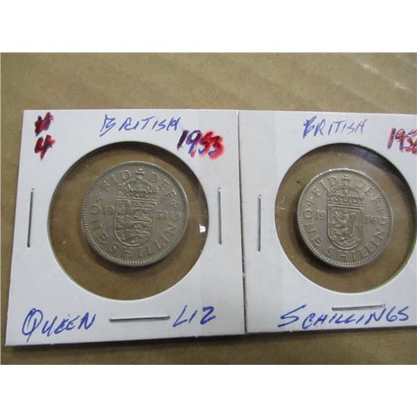 1953 & 1956 BRITISH SHCILLING