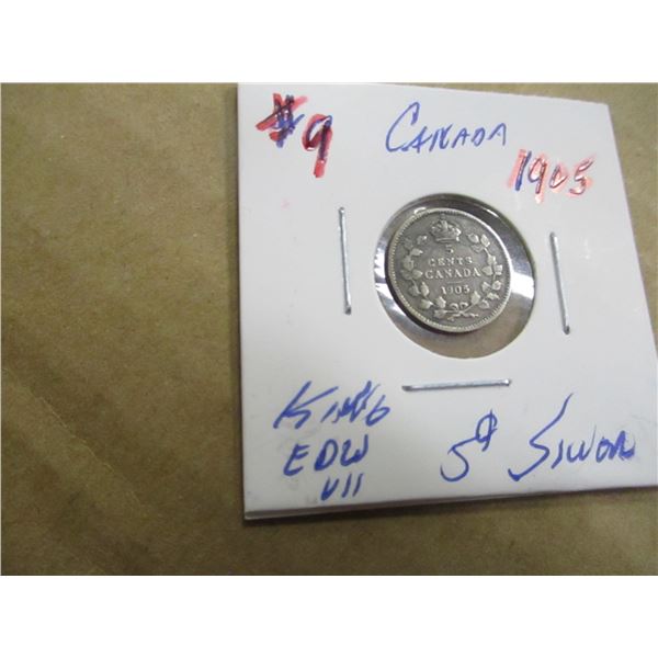 1905 CANADA KING EDWARD VII SILVER FIVE CENT