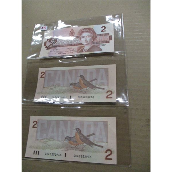 1986 STOCK SHEET LAST OF CANADA BIRD SERIES $2 BILLS