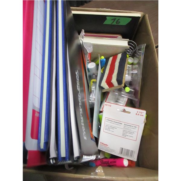 BOX C/W BOOKS & OFFICE SUPPLIES