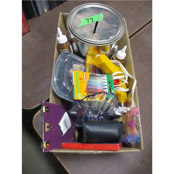 BOX C/W CRAFT & OFFICE SUPPLIES