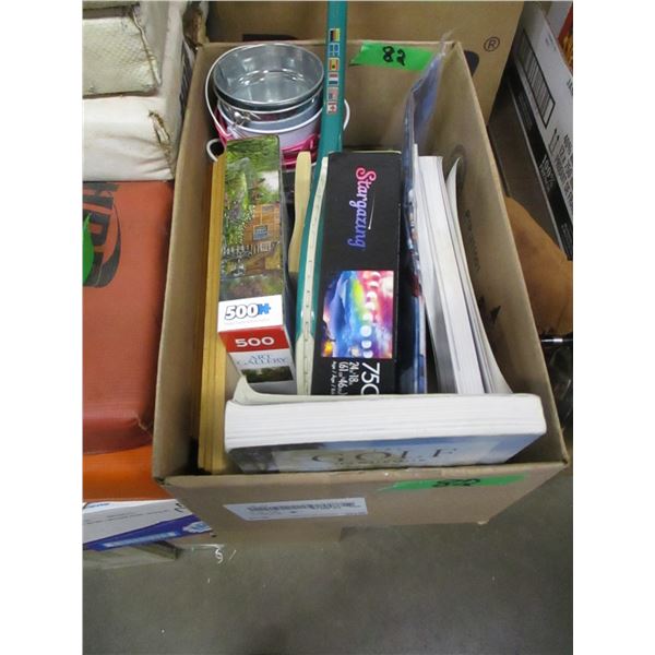 BOX C/W CRAFT SUPPLIES & PUZZLES