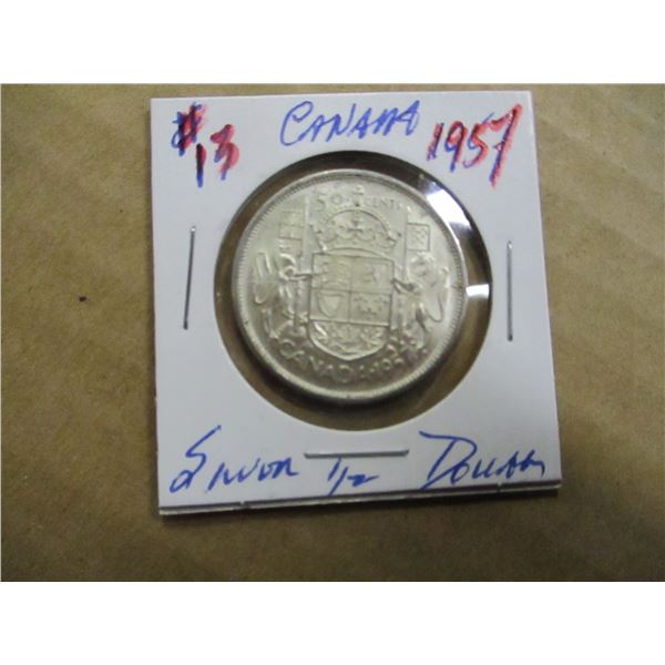 1957 CANADA SILVER HALF DOLLAR