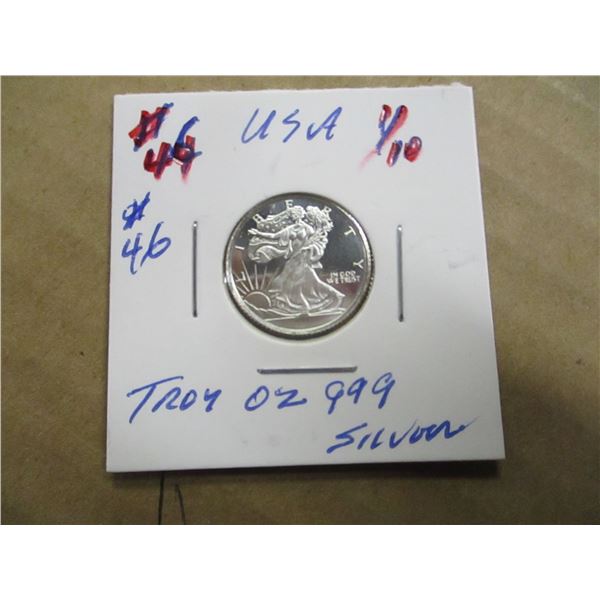 USA 1/10 OUNCE 999 PURE SILVER