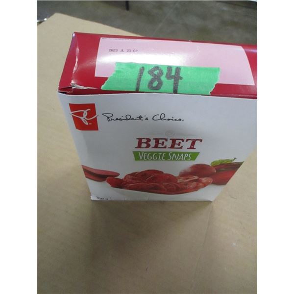 SHELF PULLS (AS IS):  BEET & VEGGIE SNAPS (180G) - BOX