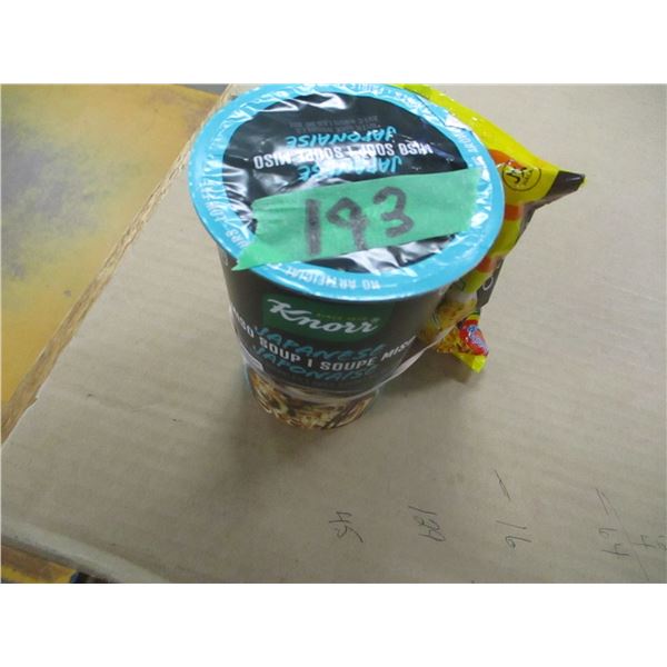 SHELF PULLS (AS IS);  CUP OF SOUP C/W NOODLES