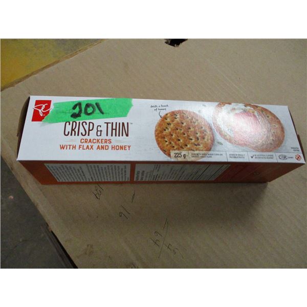SHELF PULLS (AS IS):  CRISP & THIN FLAX HONEY CRACKERS (225G)