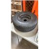 Image 2 : SMALL TRAILER TIRE 20.5X8-10 ON 5 BOLT RIM, HITCH AND HANDSAWS