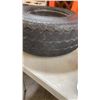 Image 4 : SMALL TRAILER TIRE 20.5X8-10 ON 5 BOLT RIM, HITCH AND HANDSAWS