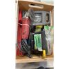 Image 2 : WOOD CRATE OF TOOLS, WORKLIGHT, SOCKETS DRILL BITS AND MORE