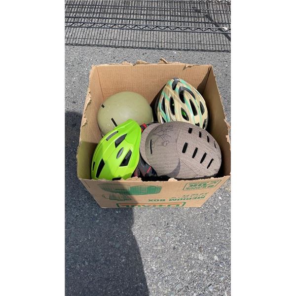 BOX OF BIKE HELMETS