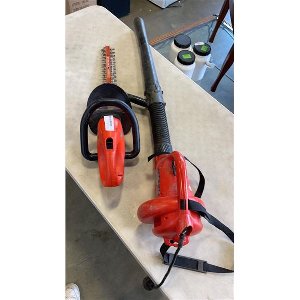 BLACK AND DECKER ELECTRIC BLOWER AND HEDGER BOTH WORKING