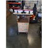 Image 1 : MOUNTED ROUTER TABLE WITH ROUTER AND 3 DRAWERS OF SUPPLIES