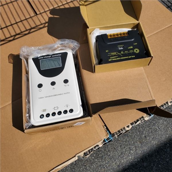 2 NEW SOLAR CHARGE CONTROLLERS ONE IS 12V/24 AND OTHER IS 12V/24V/36V/48V