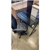 Image 1 : GLASS TOP DESK WITH SLIDING TRAY AND GAS LIFT OFFICE CHAIR