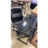 Image 2 : GLASS TOP DESK WITH SLIDING TRAY AND GAS LIFT OFFICE CHAIR