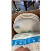 Image 18 : 2 BOXES OF IRONSTONE DISHES, COOKIE JAR AND MT ST HELENS ASHWARE JAR