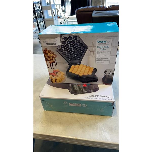 CUCINA PRO CREPE MAKER AND BUBBLE WAFFLE MAKER