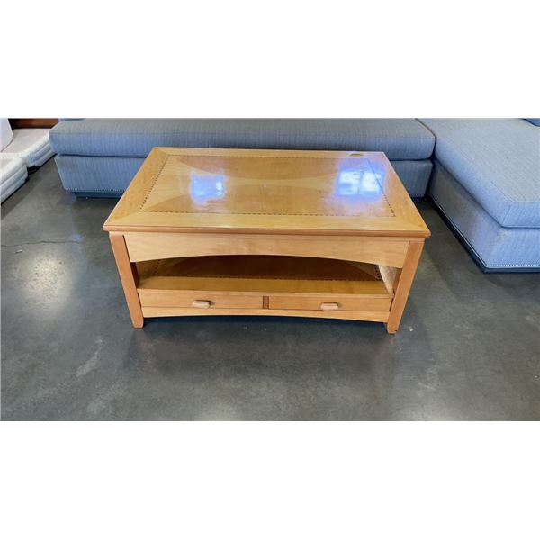 SCHNADIG LIFT TOP COFFEE TABLE WITH 2 DRAWERS