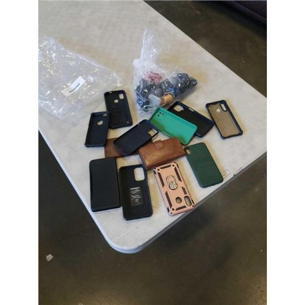 LOT OF LOST PROPERTY PHONE CASES AND EARBUD CASES