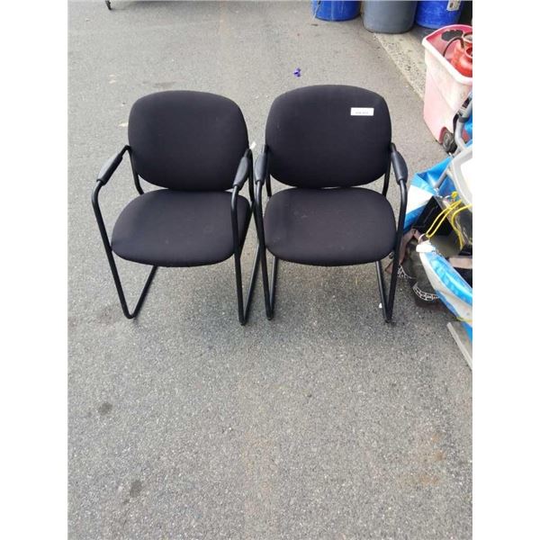 2 METAL PADDED CHAIRS