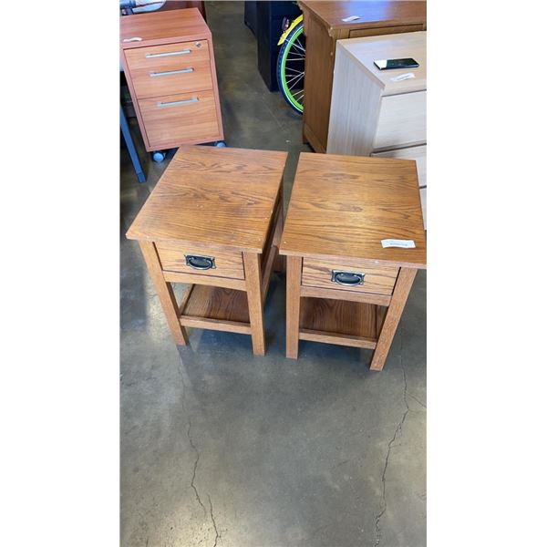 PAIR OF 1 DRAWER END TABLES