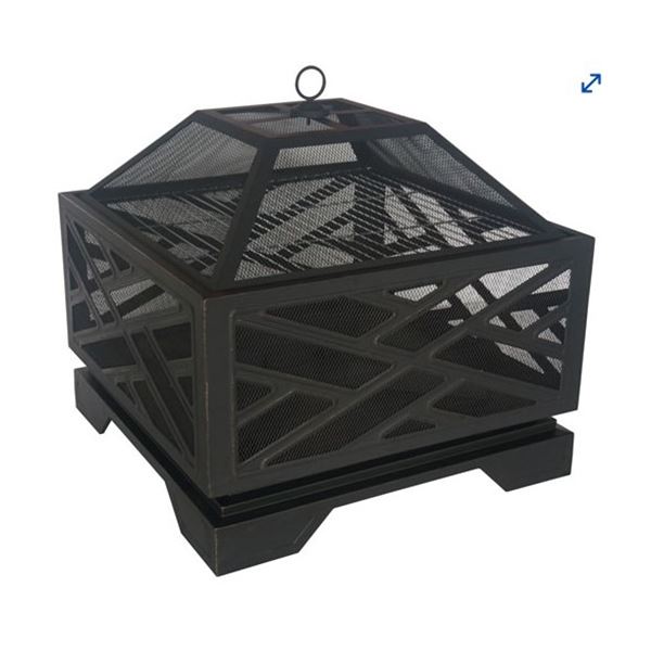 AS NEW MY PATIO LAKEVIEW 26" SQUARE FIREPIT - RETAIL $199