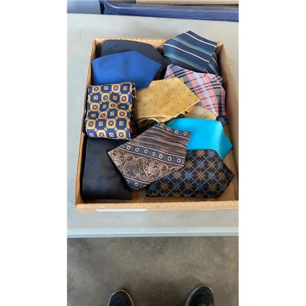 TRAY OF DESIGNER TIES, LOUIS VUITTON, HUGO BOSS AND MORE