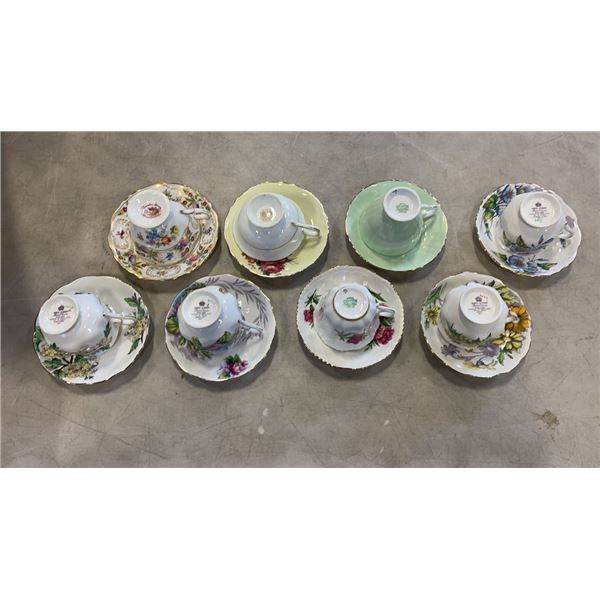 8 VARIOUS CHINA CUPS AND SAUCERS