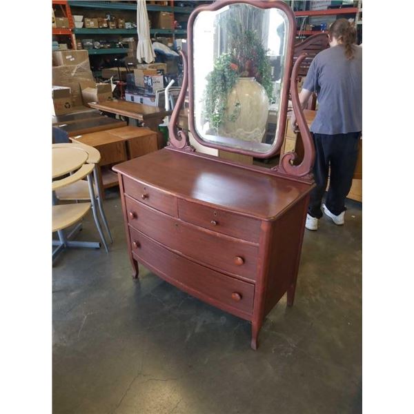 VINTAGE VANITY DRESSER WITH MIRROR