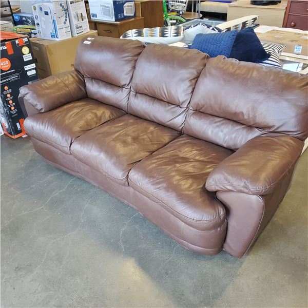 PALLISER HARLEY BROWN REAL LEATHER SOFA