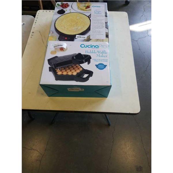 CUCINA PRO CREPE MAKER AND BUBBLE WAFFLE MAKER