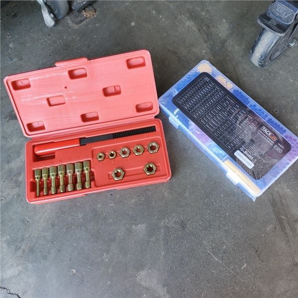 NEW 15 PC METRIC THREAD REPAIR KIT AND 715 PC INDUSTRIAL AND SCIENTIFIC HEAT SHRINK TUBE SET