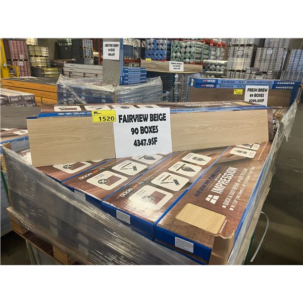 IMPRESSION GLUE DOWN VINYL PLANK FLOORING IN FAIRVIEW BEIGE 90 BOXES (48.31 SQ. FT. EACH) TOTAL