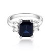 Image 4 : 3.17ct Ceylon Blue Sapphire 14K White Gold Ring