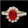 Image 1 : 14k Gold 2.40ct Sapphire 1.00ct Diamond Ring