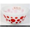 VINTAGE COLLECTABLE FIRE KING RED POCODOTS BOWL